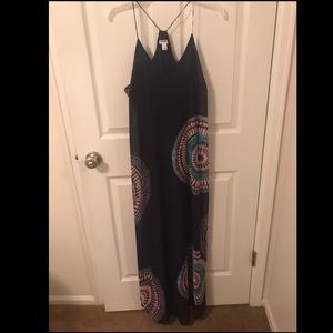 Blue Maxi Dress with Design